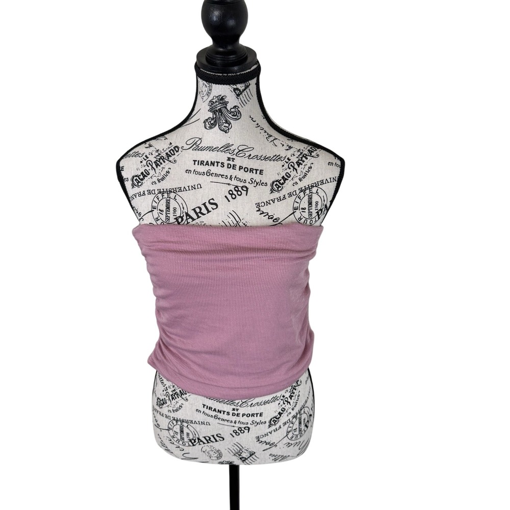 Liz & Sara women  Crop Top Size S Pink Strapple casual ribbed